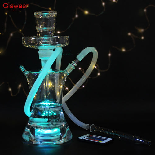 82002b Top new Chinese style Fashion cool Glass hookahs shisha narguile smoking water pipe for gifts complete set with Led Light