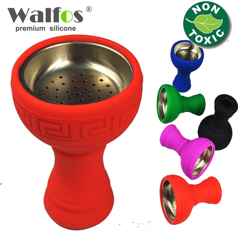 Walfos New Unbreakable flower Silicon Shisha Hookah Bowl Silicon Head for shisha Charcoal Hose moth tips Hookah bowl accessories