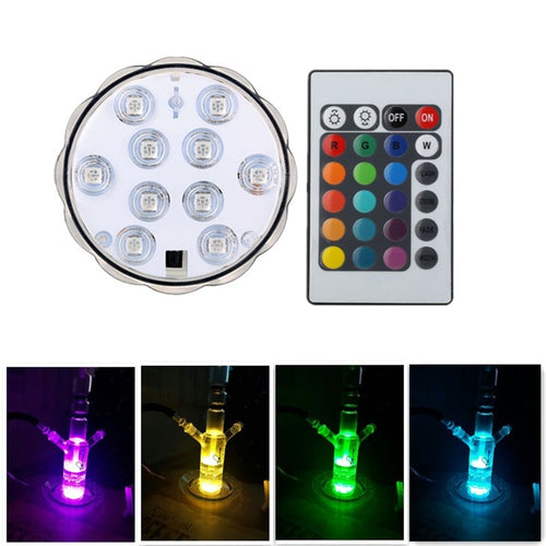 1set hookah shisha accessories battery operated Led Light with remote control water pipe battery operated colored lights