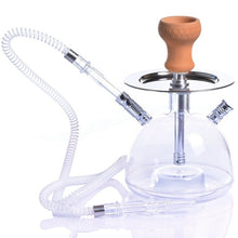 Load image into Gallery viewer, Transparent Acrylic Shisha Pipe Hookah Set with LED Light Ceramic Bowl Plastic Hose Charcoal Tongs Chicha Narguile Accessories