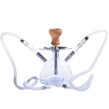 Load image into Gallery viewer, Transparent Acrylic Shisha Pipe Hookah Set with LED Light Ceramic Bowl Plastic Hose Charcoal Tongs Chicha Narguile Accessories