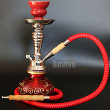 Load image into Gallery viewer, Revive glass narguile hookah set black shisha complete ceramic smoking bowl chicha 28.5cm water pipe hose nargile flower vase C2