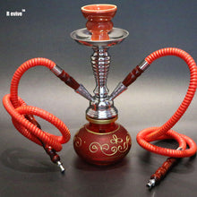 Load image into Gallery viewer, Revive glass narguile hookah set black shisha complete ceramic smoking bowl chicha 28.5cm water pipe hose nargile flower vase C2