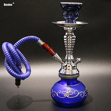 Load image into Gallery viewer, Revive glass narguile hookah set black shisha complete ceramic smoking bowl chicha 28.5cm water pipe hose nargile flower vase C2