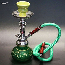 Load image into Gallery viewer, Revive glass narguile hookah set black shisha complete ceramic smoking bowl chicha 28.5cm water pipe hose nargile flower vase C2