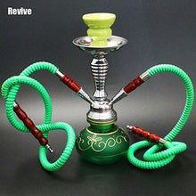 Load image into Gallery viewer, Revive glass narguile hookah set black shisha complete ceramic smoking bowl chicha 28.5cm water pipe hose nargile flower vase C2