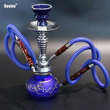 Load image into Gallery viewer, Revive glass narguile hookah set black shisha complete ceramic smoking bowl chicha 28.5cm water pipe hose nargile flower vase C2