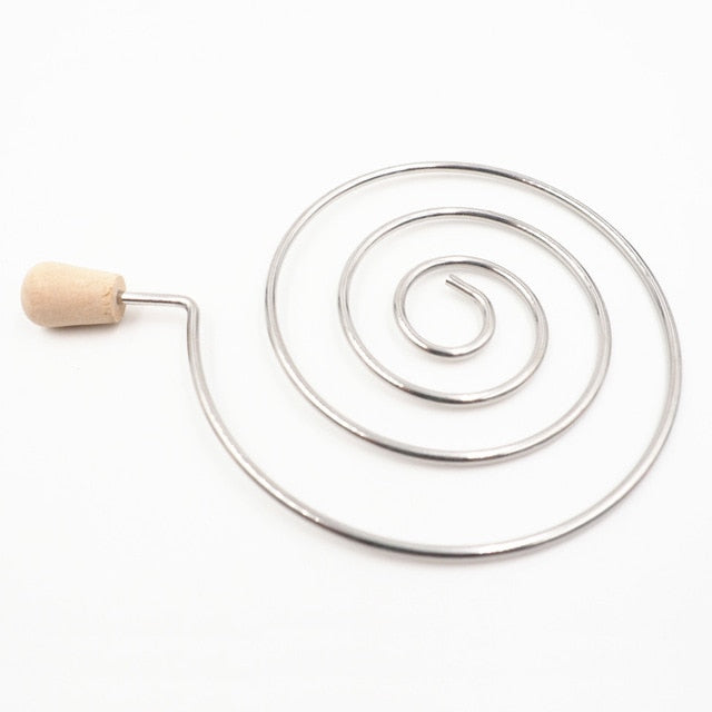 1pc Shisha Accessories Silver Metal Whirlpool Shaped Hookah Shisha Charcoal Holder with Wood Handle